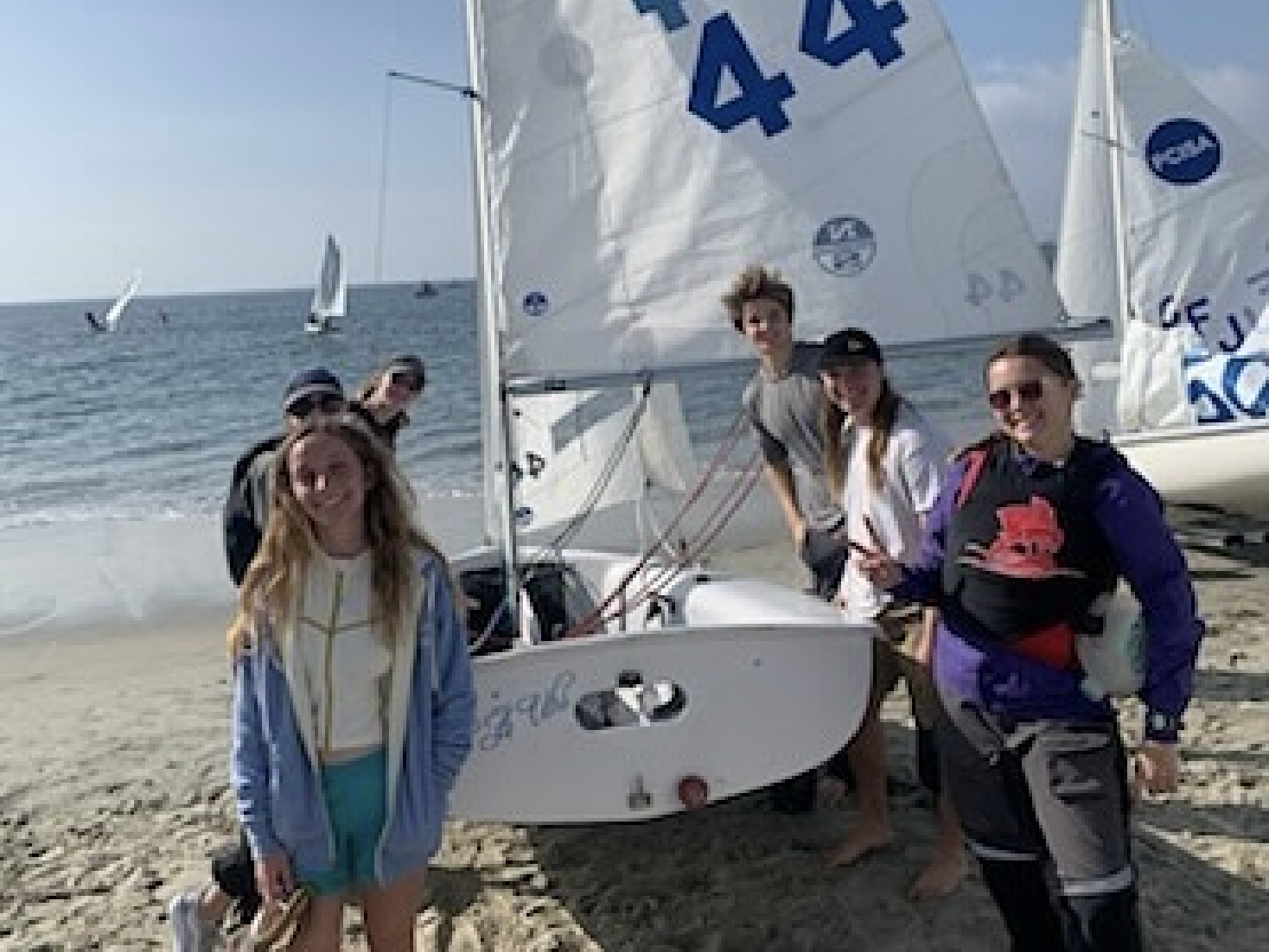 Team photo around our boat just before launching
